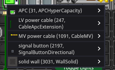 Admin context menu showing prototype id